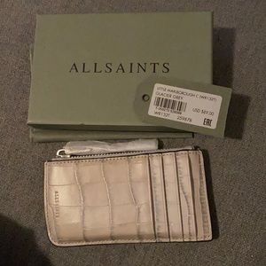 Like new All Saints leather embossed card holder